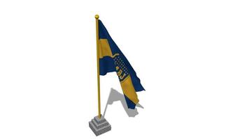 Club Atletico Boca Juniors Flag Start Flying in The Wind with Pole Base, 3D Rendering, Luma Matte Selection video