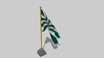 Coritiba Foot Ball Club Flag Start Flying in The Wind with Pole Base, 3D Rendering, Luma Matte Selection video