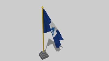 Football Club Dynamo Kyiv Flag Start Flying in The Wind with Pole Base, 3D Rendering, Luma Matte Selection video