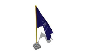 Everton Football Club Flag Start Flying in The Wind with Pole Base, 3D Rendering, Luma Matte Selection video