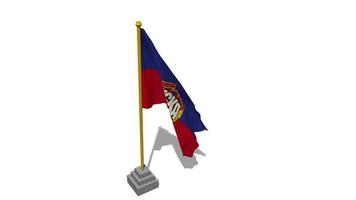 CSKA Moscow Flag Start Flying in The Wind with Pole Base, 3D Rendering, Luma Matte Selection video