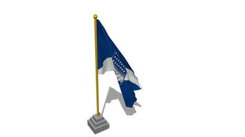 Club Sport Emelec Flag Start Flying in The Wind with Pole Base, 3D Rendering, Luma Matte Selection video