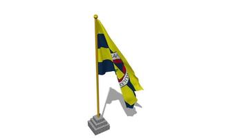 Fenerbahce Spor Kulubu Flag Start Flying in The Wind with Pole Base, 3D Rendering, Luma Matte Selection video