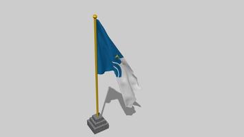 Fubball Club Bayern Munchen e V, FCB Flag Start Flying in The Wind with Pole Base, 3D Rendering, Luma Matte Selection video