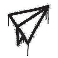 Spray Painted Graffiti paper airplane Sprayed isolated with a white background. graffiti paper airplane icon with over spray in black over white. vector