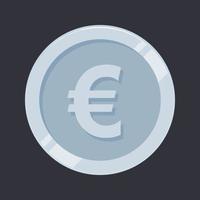 euro moneda plata dinero vector