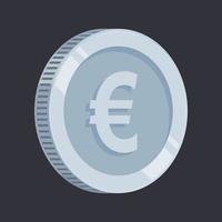 euro moneda plata dinero vector