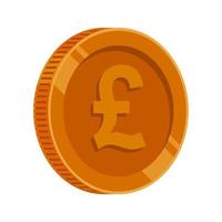 Pound Sterling Coin Bronze Money GBP Vector