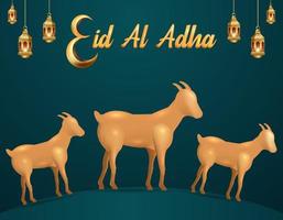 Eid Al Adha Mubarak the celebration of Muslim community festival background design.Vector Illustration vector