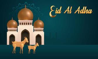 Eid Al Adha Mubarak the celebration of Muslim community festival background design.Vector Illustration vector