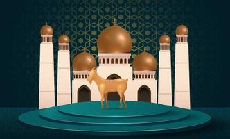 Eid Al Adha Mubarak the celebration of Muslim community festival background design.Vector Illustration vector