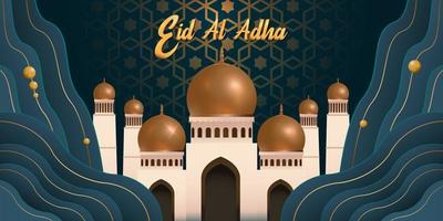 Eid Al Adha Mubarak the celebration of Muslim community festival background design.Vector Illustration vector