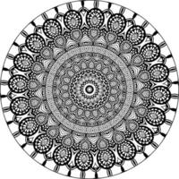 Easy mandala, simple mandalas flowers coloring page on white background. vector