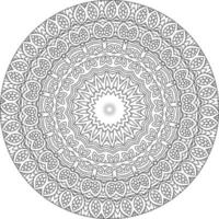 Decorative mandala with marine elements and waves on white isolated background. For coloring book pages. vector