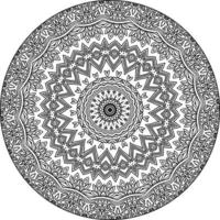 Decorative mandala with marine elements and waves on white isolated background. For coloring book pages. vector