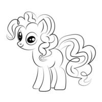 Children Coloring page design with cute unicorn vector