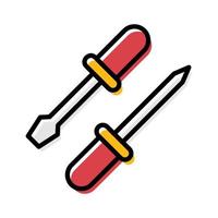 screwdriver carpentry tool icon vector illustration