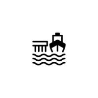 puerto muelle icono vector