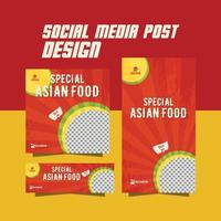 asian food flyer vector