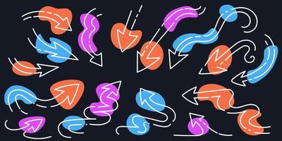 Hand Drawn Arrow Collection. Arrow Icon with Sketch Doodle Style. Pointers Symbol vector