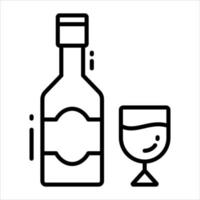 Wine bottle and glass vector design on white background