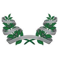 Vector design of laurel wreath with ribbon