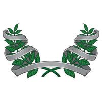 Vector design of laurel wreath with ribbon