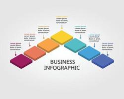 square chart template of right side for infographic for presentation for 7 element vector