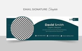 Corporate Modern Email Signature Design template. Email signature template design with green color. business e signature vector design. Pro Vector