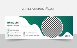 Corporate Modern Email Signature Design template. Email signature template design with green color. business e signature vector design. Pro Vector