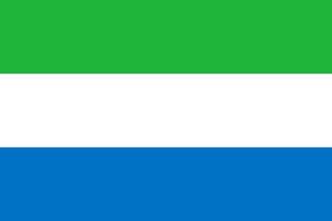 Republic of Sierra Leone flag, original and simple Sierra Leone flag isolated vector in official colors and Proportion Correctly