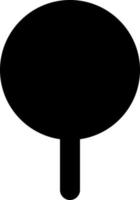 Round pushpin black glyph ui icon. Identifying location on map. Organize notes. User interface design. Silhouette symbol on white space. Solid pictogram for web, mobile. Isolated vector illustration