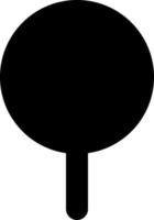 Round pushpin black glyph ui icon. Identifying location on map. Organize notes. User interface design. Silhouette symbol on white space. Solid pictogram for web, mobile. Isolated vector illustration