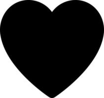 corazón negro glifo ui icono. me gusta botón. expresando amor. compartiendo reacción. usuario interfaz diseño. silueta símbolo en blanco espacio. sólido pictograma para web, móvil. aislado vector ilustración