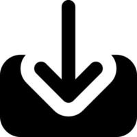 Download file black glyph ui icon. Uploading process. Transfer data to storage. User interface design. Silhouette symbol on white space. Solid pictogram for web, mobile. Isolated vector illustration