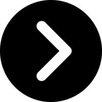Arrow right button black glyph ui icon. Next track. Toolbar. Menu command. User interface design. Silhouette symbol on white space. Solid pictogram for web, mobile. Isolated vector illustration