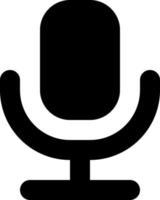 Microphone black glyph ui icon. Sharing voice messages. Convert text into audio. User interface design. Silhouette symbol on white space. Solid pictogram for web, mobile. Isolated vector illustration