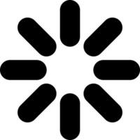 Loading indicator black glyph ui icon. Progress spinner. Waiting for download. User interface design. Silhouette symbol on white space. Solid pictogram for web, mobile. Isolated vector illustration