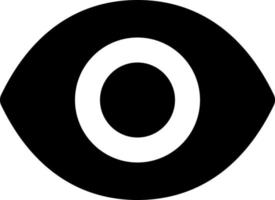 visto negro glifo ui icono. recientemente visto. amplio abrió ojo. leyendo estado. usuario interfaz diseño. silueta símbolo en blanco espacio. sólido pictograma para web, móvil. aislado vector ilustración