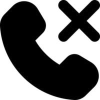 Decline phone call black glyph ui icon. Reject feature. Ending conversation. User interface design. Silhouette symbol on white space. Solid pictogram for web, mobile. Isolated vector illustration