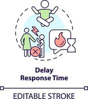 Delay response time concept icon. Foster emotional regulation in children abstract idea thin line illustration. Isolated outline drawing. Editable stroke vector