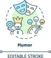 Humor concept icon. Jokes and comedy. Emotional regulation. Cognitive change abstract idea thin line illustration. Isolated outline drawing. Editable stroke vector