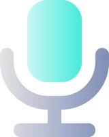 Microphone flat gradient color ui icon. Recorder. Sharing voice messages. Converting text into audio. Simple filled pictogram. GUI, UX design for mobile application. Vector isolated RGB illustration