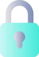 Locked padlock flat gradient color ui icon. Restrict access. Security settings. Encrypting content. Simple filled pictogram. GUI, UX design for mobile application. Vector isolated RGB illustration