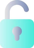 Unlocked padlock flat gradient color ui icon. Security setting. Folder access control. Open lock. Simple filled pictogram. GUI, UX design for mobile application. Vector isolated RGB illustration