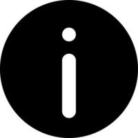 Info black glyph ui icon. Additional information. Updates. Show helpful text. User interface design. Silhouette symbol on white space. Solid pictogram for web, mobile. Isolated vector illustration