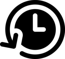 Period of time black glyph ui icon. Project duration. Alarm clock. Deadline. User interface design. Silhouette symbol on white space. Solid pictogram for web, mobile. Isolated vector illustration