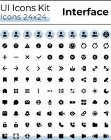 Comprehensible and simple looking black glyph ui icons set. Silhouette symbols on white space. Solid pictograms for web, mobile. Isolated vector illustrations