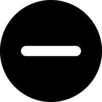 Remove button black glyph ui icon. Decrease volume. Collapsible content. Toolbar. User interface design. Silhouette symbol on white space. Solid pictogram for web, mobile. Isolated vector illustration