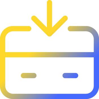 recibir dinero píxel Perfecto degradado lineal ui icono. electrónico fondos transacción. entrante pago. línea color usuario interfaz símbolo. moderno estilo pictograma. vector aislado contorno ilustración